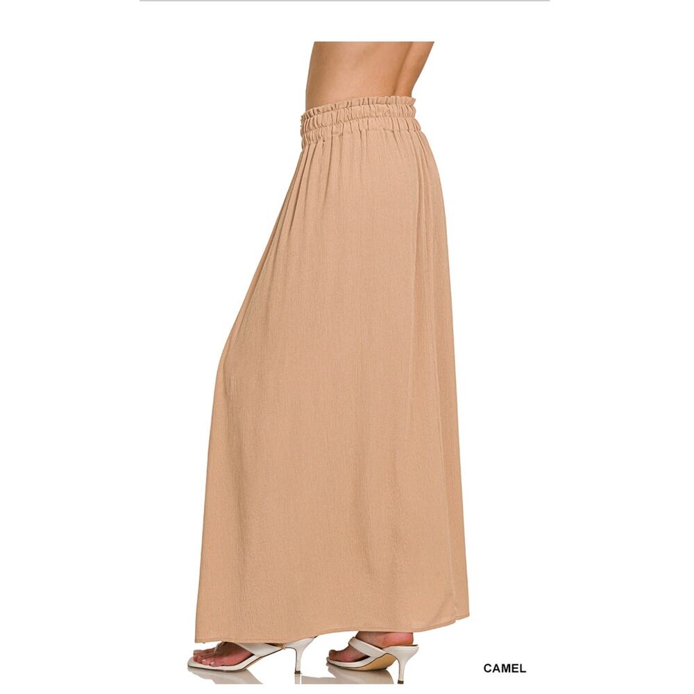 Zenana - Woven Crinkle Gauze Long Skirt - Large - Picture 3 of 6